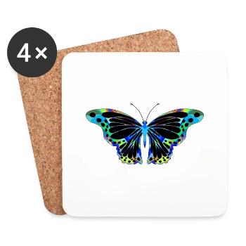 Schmetterling - Untersetzer (4er-Set) - Weiß - Vorne