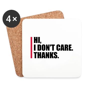 Hi I dont care - Untersetzer (4er-Set) - Weiß - Vorne