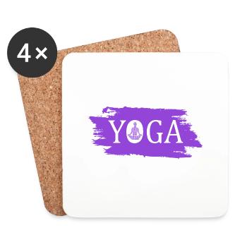 Yoga Namaste - Untersetzer (4er-Set) - Weiß - Vorne