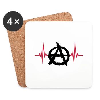 Pulse anarchy symbol logo - Coasters (set of 4) - white - Front