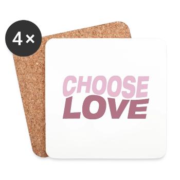 choisir l’amour - Dessous de verre (lot de 4) - blanc - Devant
