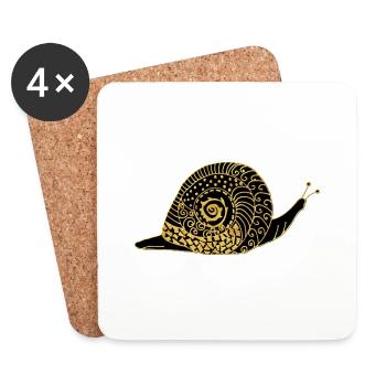 Escargot - Dessous de verre (lot de 4) - blanc - Devant