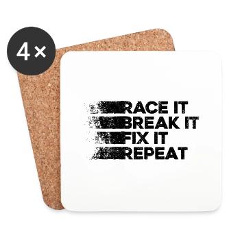 Automotive Mechatronics Technician Garage Garage Car - Coasters (set of 4) - white - Front