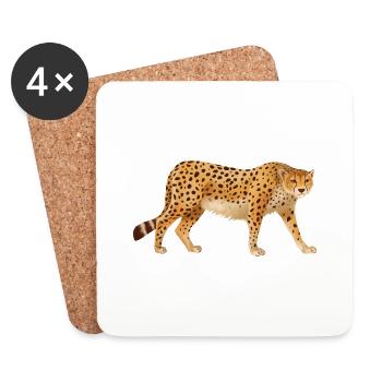 Cheetah View Africa Animals Cats - Coasters (set of 4) - white - Front