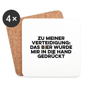 Das Bier wurde mir in die Hand gedrückt - Untersetzer (4er-Set) - Weiß - Vorne
