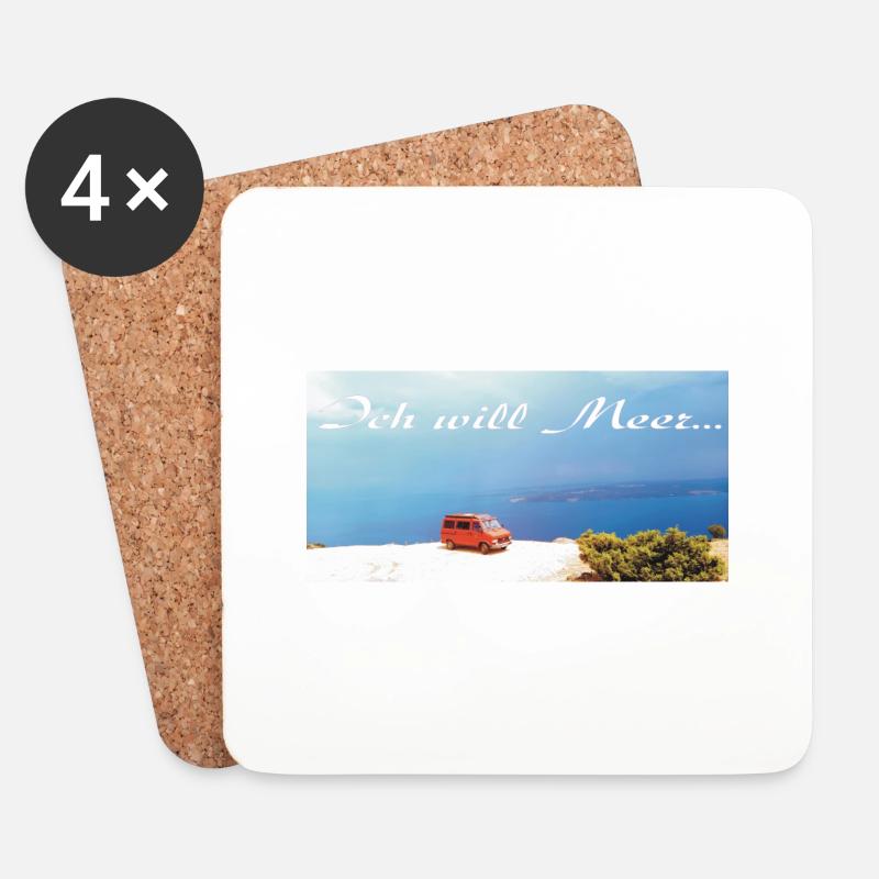 Ich will Meer - Untersetzer (4er-Set) - Weiß