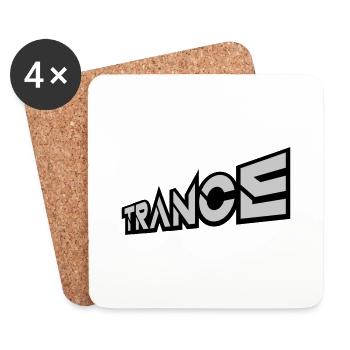 Lettrage Club Trance Techno - Dessous de verre (lot de 4) - blanc - Devant