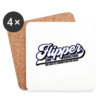 Farben änderbar | Flipper sind Rudeltiere - Untersetzer (4er-Set) - Weiß - Vorne