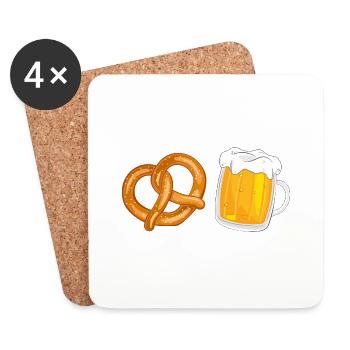 Pretzel & Beer: The Perfect T-Shirt for Connoisseurs - Coasters (set of 4) - white - Front