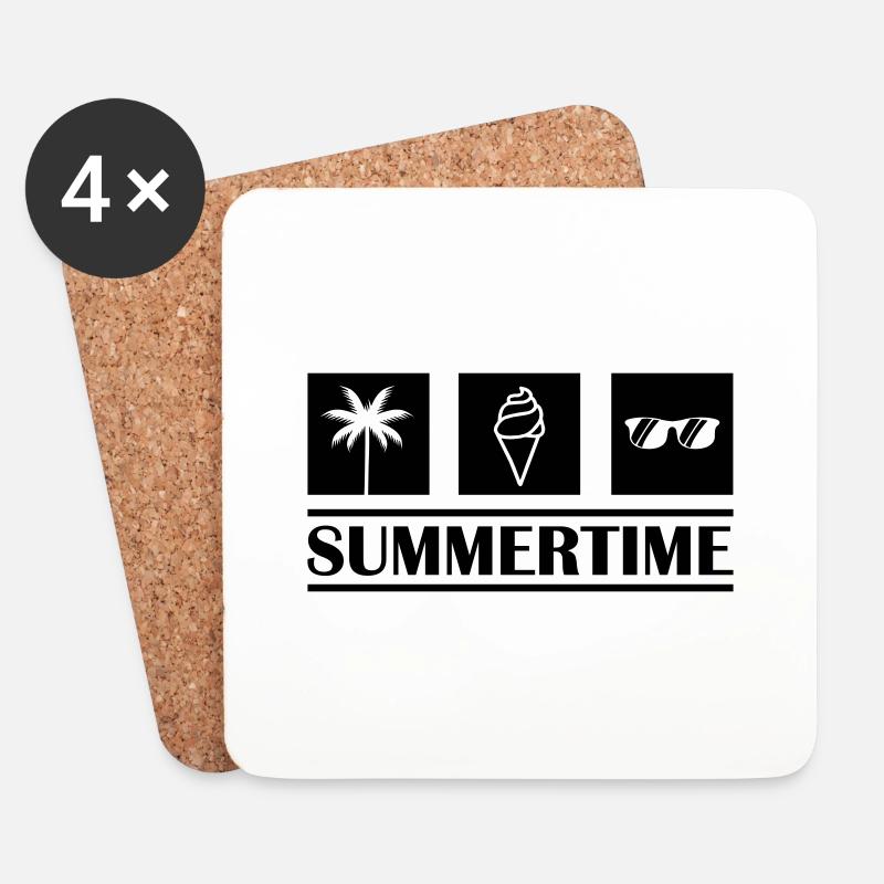 Summertime - Untersetzer (4er-Set) - Weiß