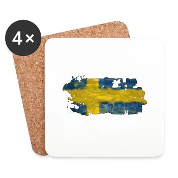 Suède Suède Viking Scandinavie Nordique Milieu de l’été - Dessous de verre (lot de 4) - blanc - Devant