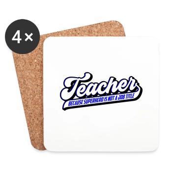 Teacher Lehrer Superheld | Farben änderbar - Untersetzer (4er-Set) - Weiß - Vorne