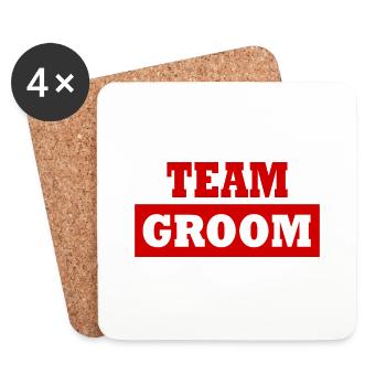 Team groom - Dessous de verre (lot de 4) - blanc - Devant