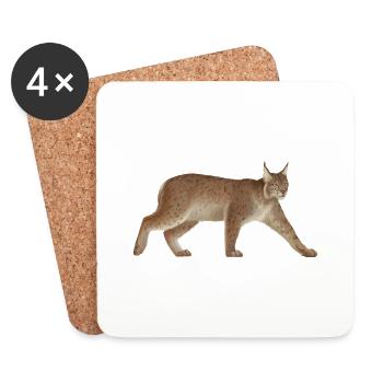 Lynx - Cat - Cat Family - Animals - Wildlife - Coasters (set of 4) - white - Front