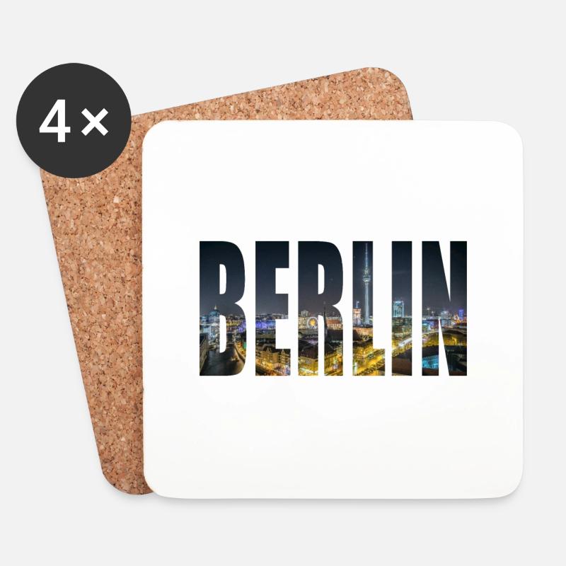 berlin skyline - Untersetzer (4er-Set) - Weiß