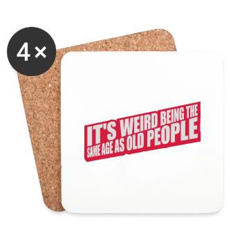 being old people age - Coasters (set of 4) - white - Front