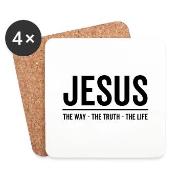 Jesus The Way The Truth The Life - Coasters (set of 4) - white - Front
