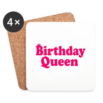 Birthday queen - Untersetzer (4er-Set) - Weiß - Vorne
