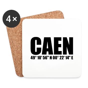 Caen Koordinaten - Untersetzer (4er-Set) - Weiß - Vorne