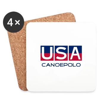 USA Canoepolo - National Colors - United States - Coasters (set of 4) - white - Front