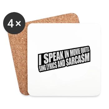 speak lyrics and sarcasm - Coasters (set of 4) - white - Front