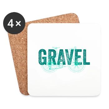 GRAVEL Vélo Gravelbike - Dessous de verre (lot de 4) - blanc - Devant