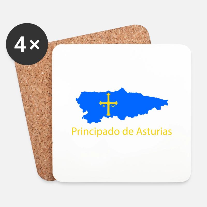 Principado de Asturias - Untersetzer (4er-Set) - Weiß