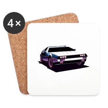 Delorean Youngtimer Oldtimer - Untersetzer (4er-Set) - Weiß - Vorne