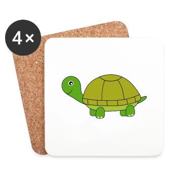 Schildkröte - Untersetzer (4er-Set) - Weiß - Vorne