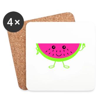 Melone - Untersetzer (4er-Set) - Weiß - Vorne