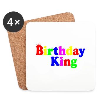 Birthday king - Dessous de verre (lot de 4) - blanc - Devant