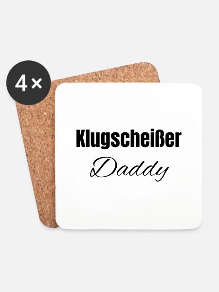 Klugscheißer Daddy - Untersetzer (4er-Set) - Weiß