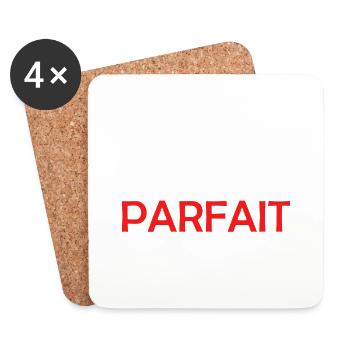 papa parfait - Dessous de verre (lot de 4) - blanc - Devant