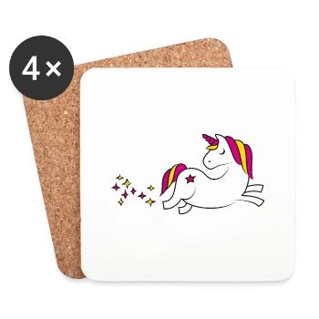 Magical Unicorn Star Trail - Coasters (set of 4) - white - Front