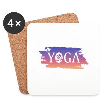 Yoga Geschenkidee - Untersetzer (4er-Set) - Weiß - Vorne