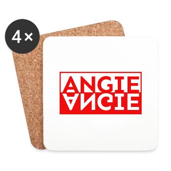 Text mirror Last name First name Angie - Coasters (set of 4) - white - Front