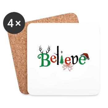 Believe - Untersetzer (4er-Set) - Weiß - Vorne