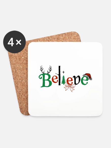 Believe - Untersetzer (4er-Set) - Weiß