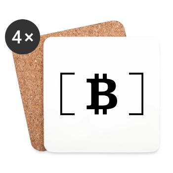 BITCOIN ! - Dessous de verre (lot de 4) - blanc - Devant
