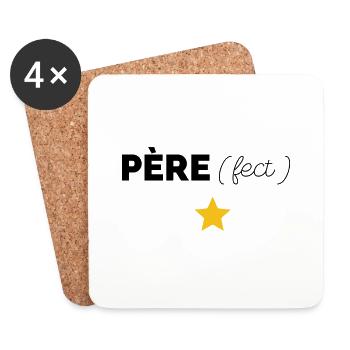 Père papa perfection - Dessous de verre (lot de 4) - blanc - Devant