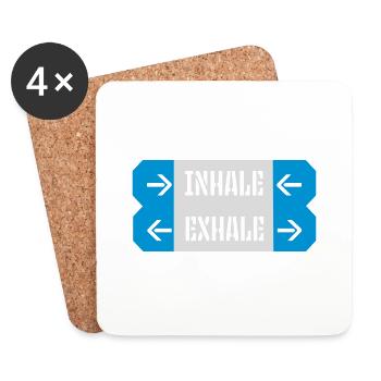 Inspirez expirez Yoga citation - Dessous de verre (lot de 4) - blanc - Devant