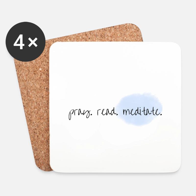 pray read meditate - josua 1,8 - Untersetzer (4er-Set) - Weiß