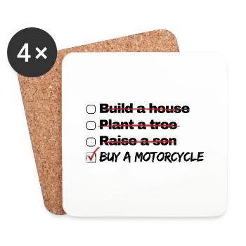Achetez une moto! Bon choix! - Dessous de verre (lot de 4) - blanc - Devant