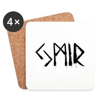 Ymir Langue runique - Dessous de verre (lot de 4) - blanc - Devant