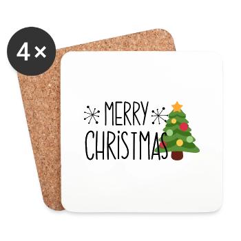 merry Christmas 28 - Untersetzer (4er-Set) - Weiß - Vorne