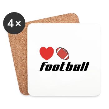 I Love Football - Untersetzer (4er-Set) - Weiß - Vorne