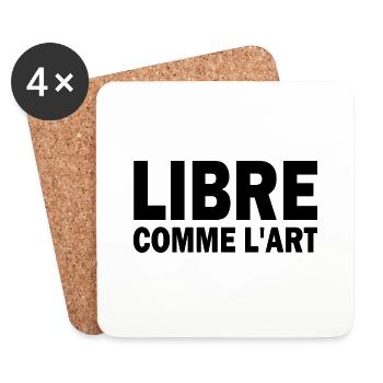 libre comme l art - Dessous de verre (lot de 4) - blanc - Devant