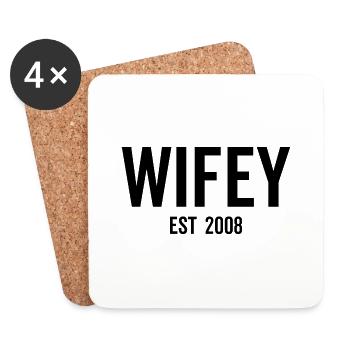 Wifey Est 2008 - Coasters (set of 4) - white - Front