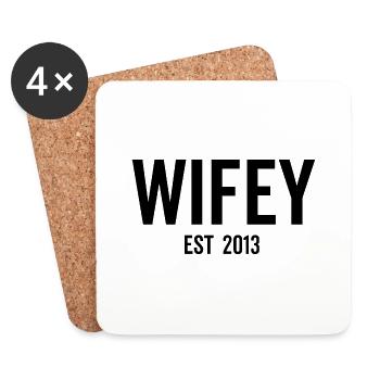 Wifey Est 2013 - Coasters (set of 4) - white - Front