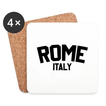 Rome Italie - Dessous de verre (lot de 4) - blanc - Devant